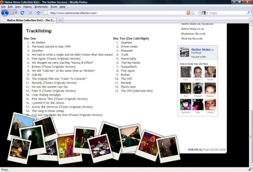 Native Noise Collection Website - Footer