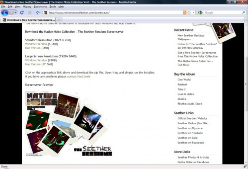 Native Noise Collection Website - Screensaver