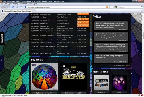 Muse Myspace Layout Upgrade