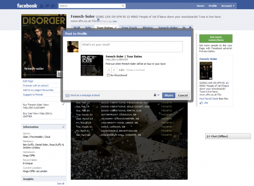 Fenech-Soler Tour Dates Facebook Tab-share Fenech-Soler Tour Dates Facebook Tab-share