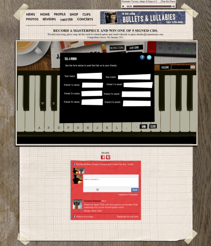 James Rhodes Virtual Piano - Send to Friend