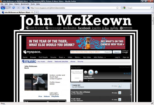 John McKeown Myspace Layout Top