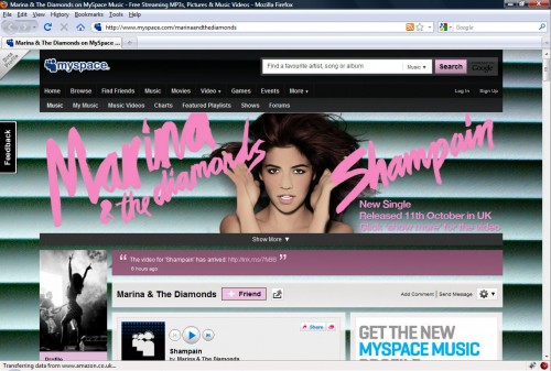 Marina & the Diamonds - Myspace Layout Upgrade