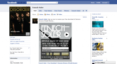 Fenech-Soler Demons Widget Facebook Expanded