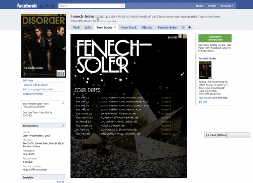 Fenech-Soler Tour Dates Facebook Tab