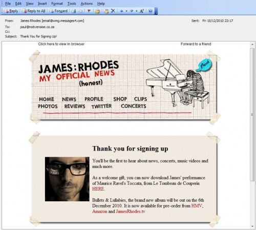 James Rhodes HTML Mailer Template
