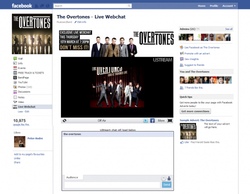 The Overtones - UStream Facebook Tab