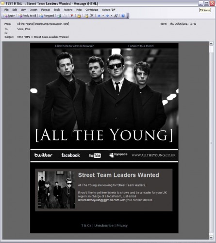 All The Young Email Template