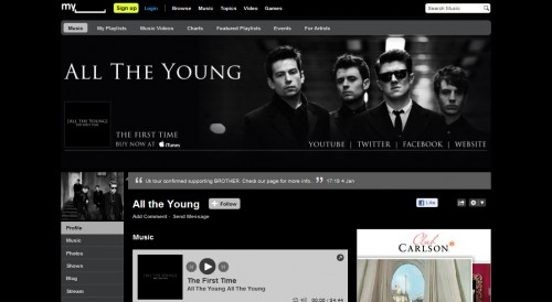 All The Young - Myspace Page