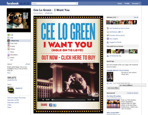 Cee Lo Green - I Want You Facebook Tab