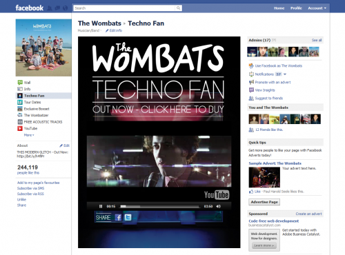 The Wombats - Techno Fan Facebook Tab