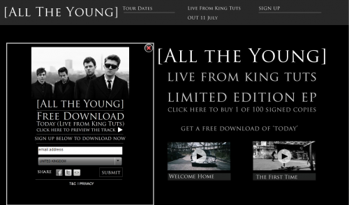 All The Young - Live From King Tuts - Holding-Page - Free Download Widget