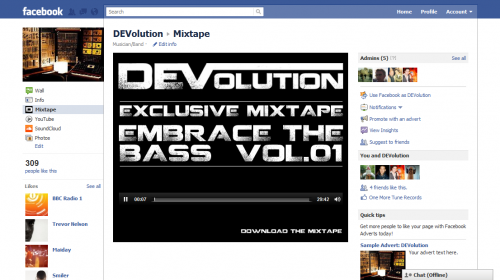 DEVolution Mixtape Facebook Tab