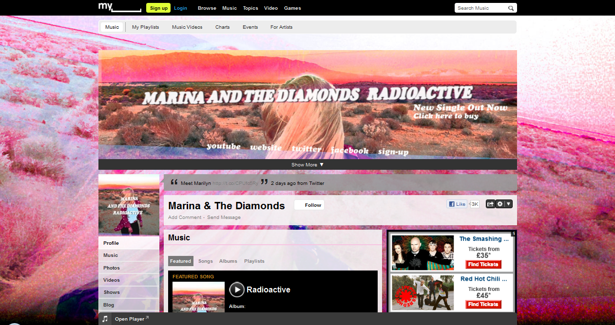 diamonds myspace background