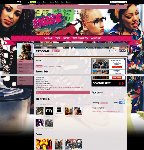 StooShe Myspace Layout