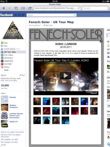 Fenech-Soler UK Tour Map Gig