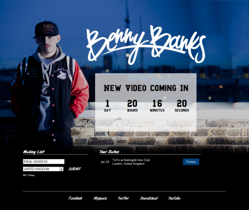 Benny Banks Countdown Holding Page