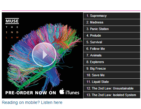 Muse Album Stream Widget