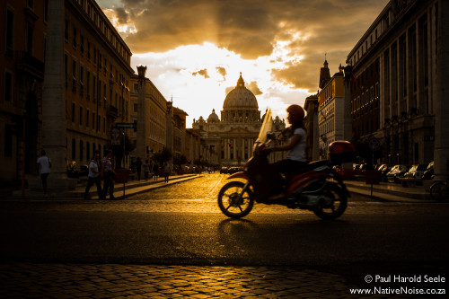 Sunset over Saint Peter's Basilica, Rome, Italy